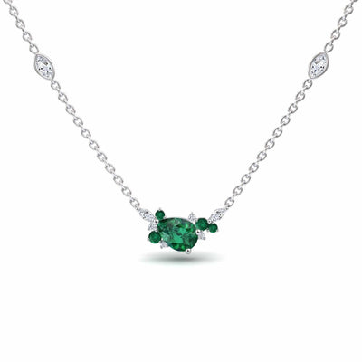 Emerald & Diamond Bouquet Necklace