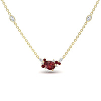 Ruby & Diamond Bouquet Necklace - Daria
