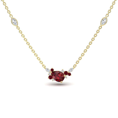 Ruby & Diamond Bouquet Necklace