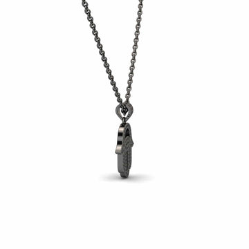 Black Diamond Hamsa Necklace - Irene