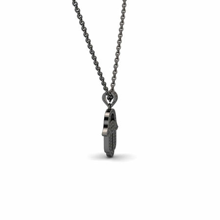 Black Diamond Hamsa Necklace - Irene