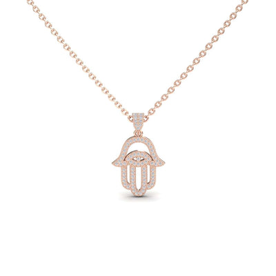 White Diamond Hamsa Necklace