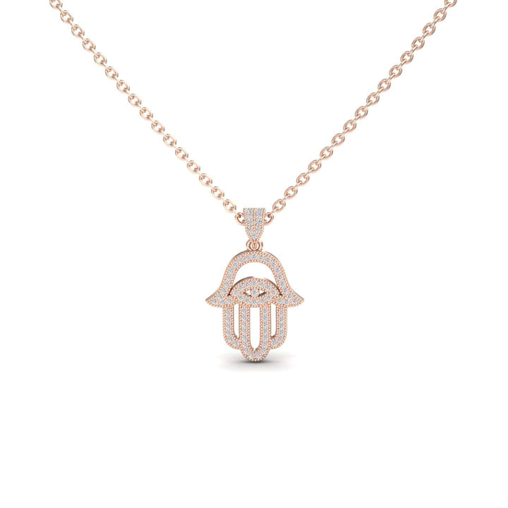 White Diamond Hamsa Necklace - Irene