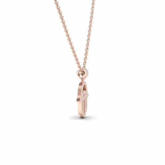 White Diamond Hamsa Necklace - Irene