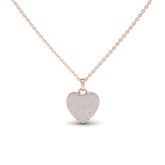 White Diamond Pave Heart Necklace - Janani