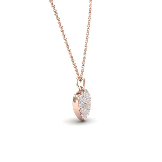 White Diamond Pave Heart Necklace - Janani