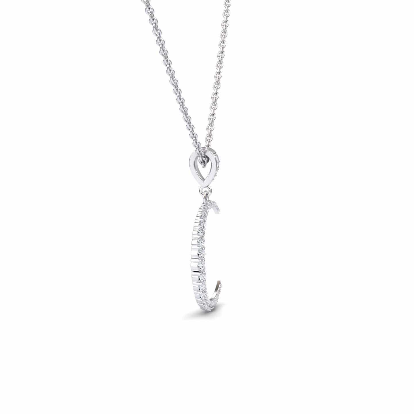 Diamond Crescent Moon Necklace - Karen