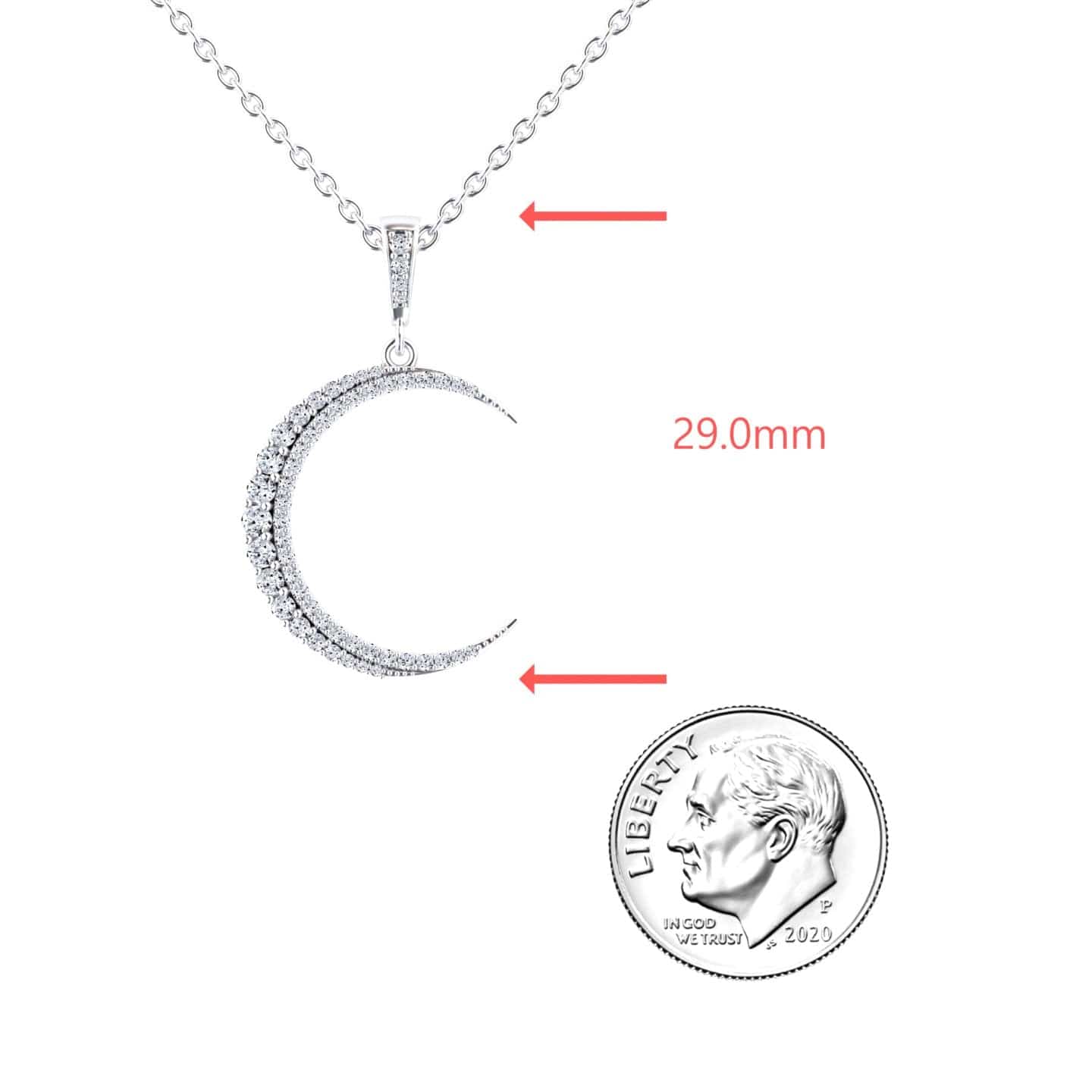 Diamond Crescent Moon Necklace - Karen