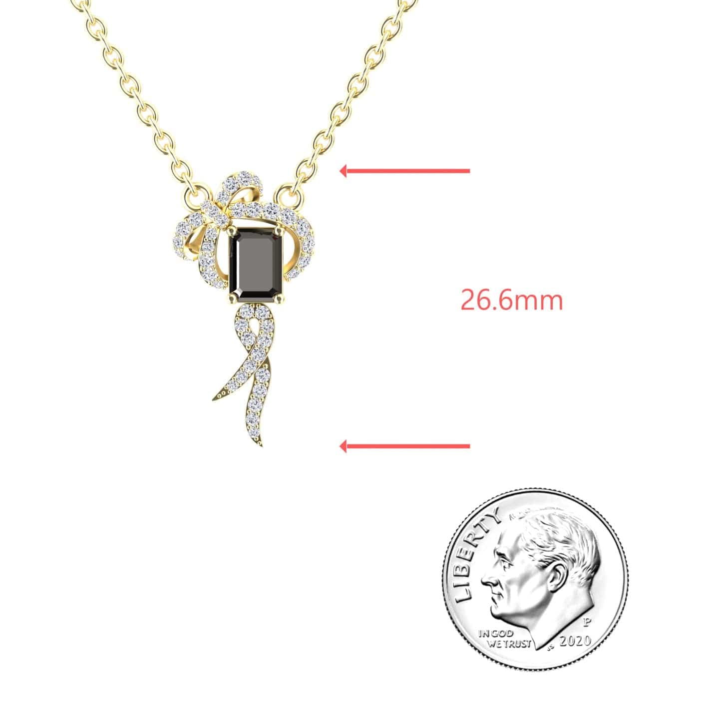 Black & White Diamond Bow Ribbon Necklace - Meiling