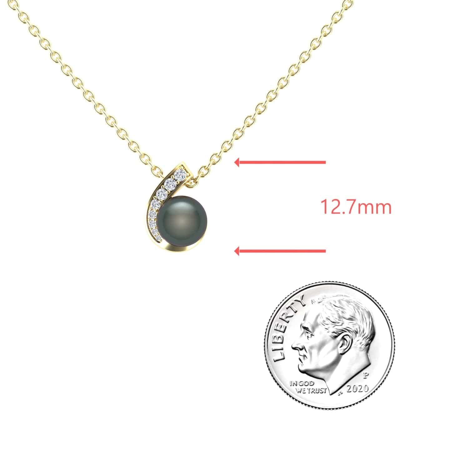 Tahitian Pearl & Diamond Swirl Necklace - Naomi