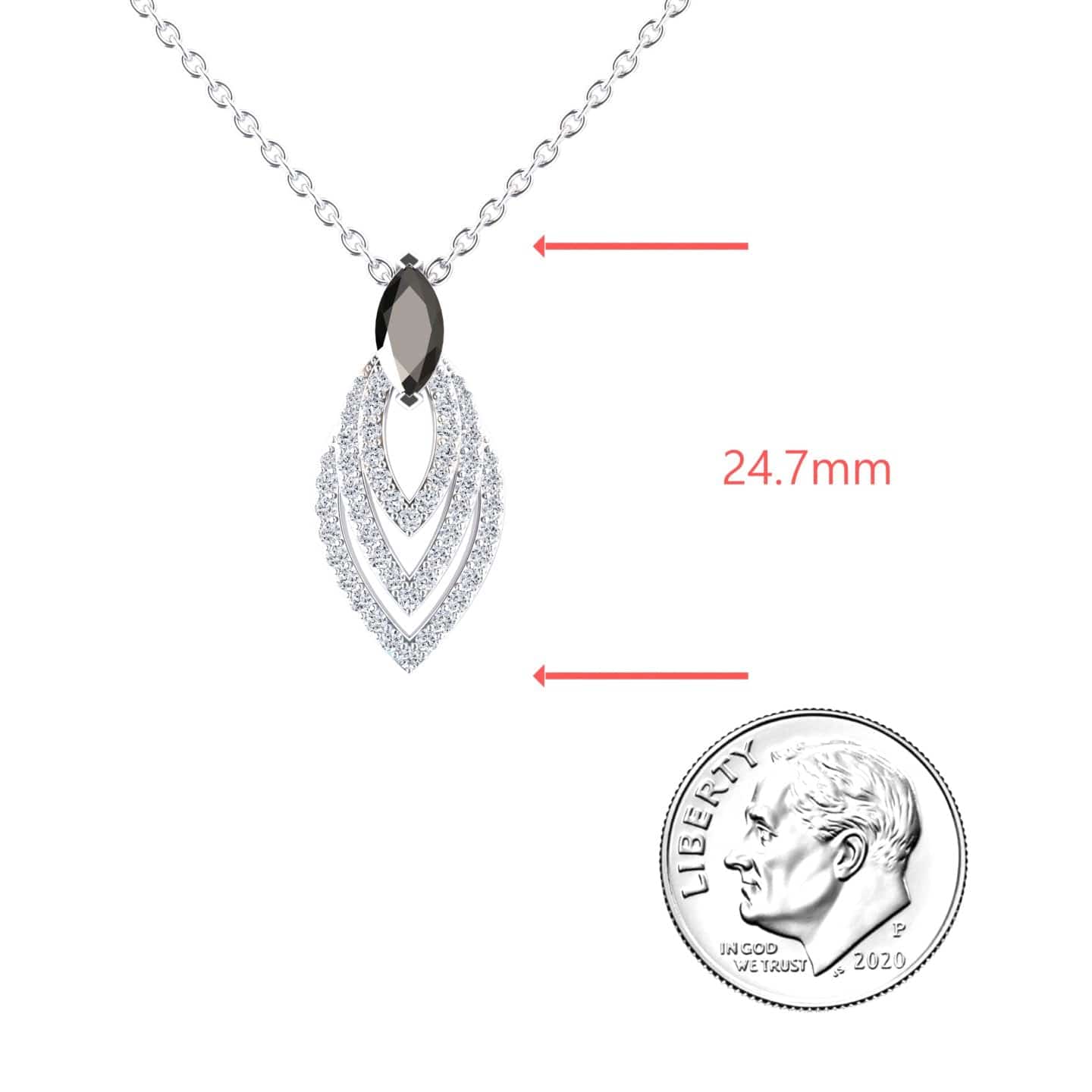 Black & White Diamond Layered Necklace - Salma