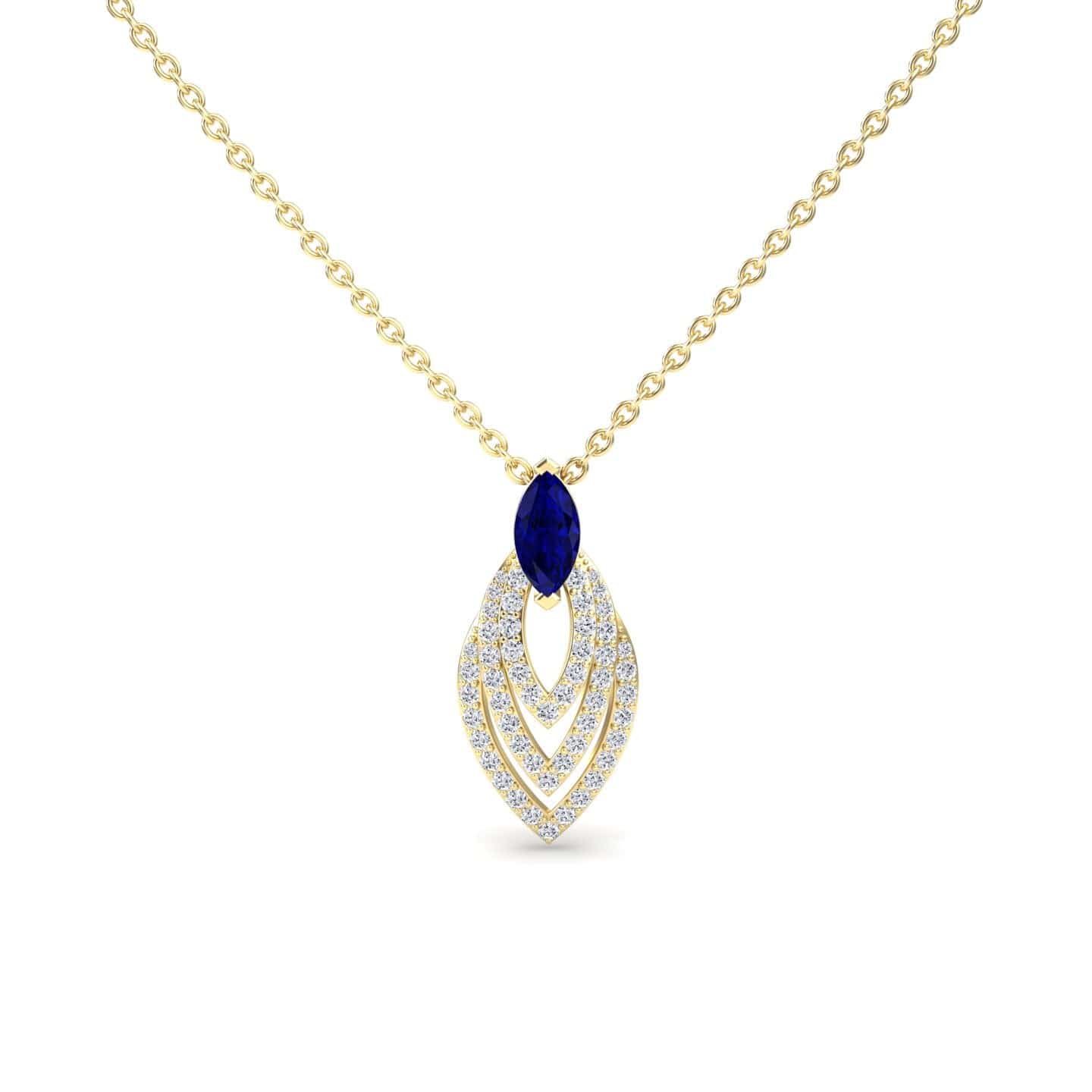 Blue Sapphire & Diamond Layered Necklace - Salma
