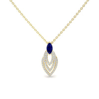 Blue Sapphire & Diamond Layered Necklace - Salma