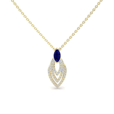 Blue Sapphire & Diamond Layered Necklace