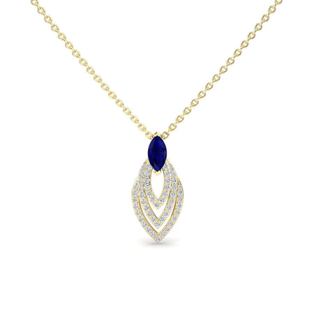 Blue Sapphire & Diamond Layered Necklace - Salma