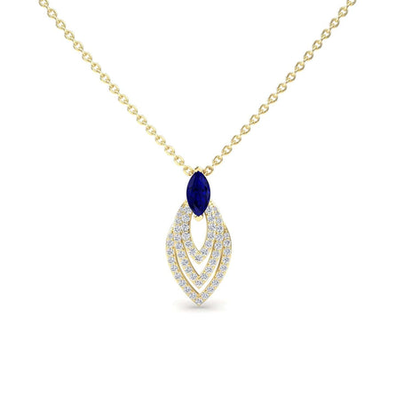 Blue Sapphire & Diamond Layered Necklace - Salma