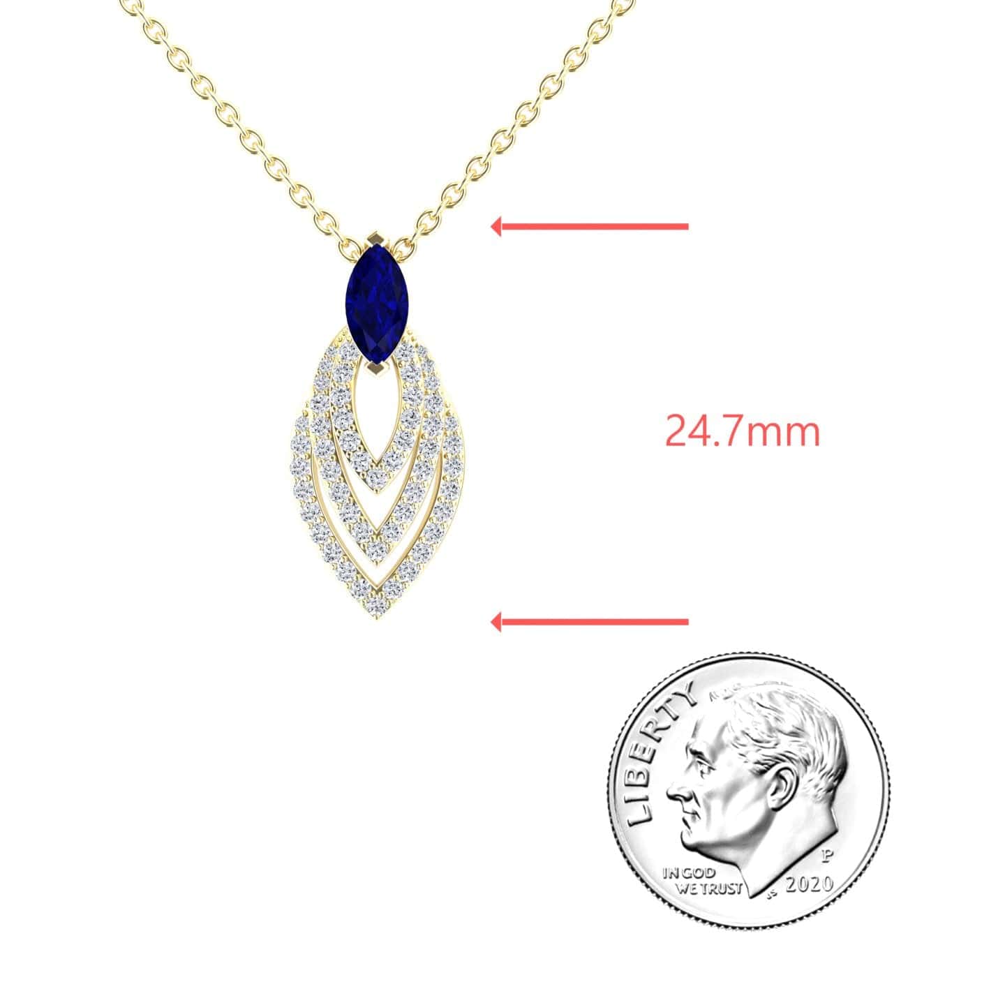 Blue Sapphire & Diamond Layered Necklace - Salma