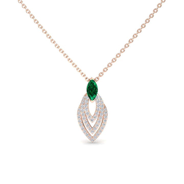 Emerald & Diamond Layered Necklace - Salma