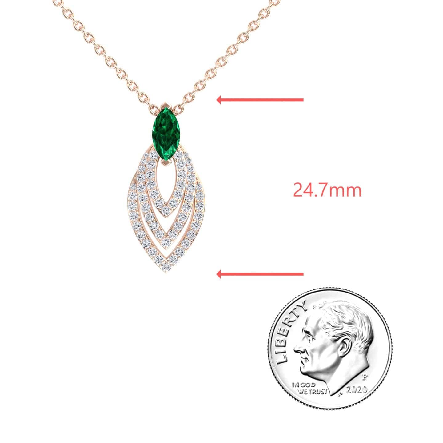 Emerald & Diamond Layered Necklace - Salma