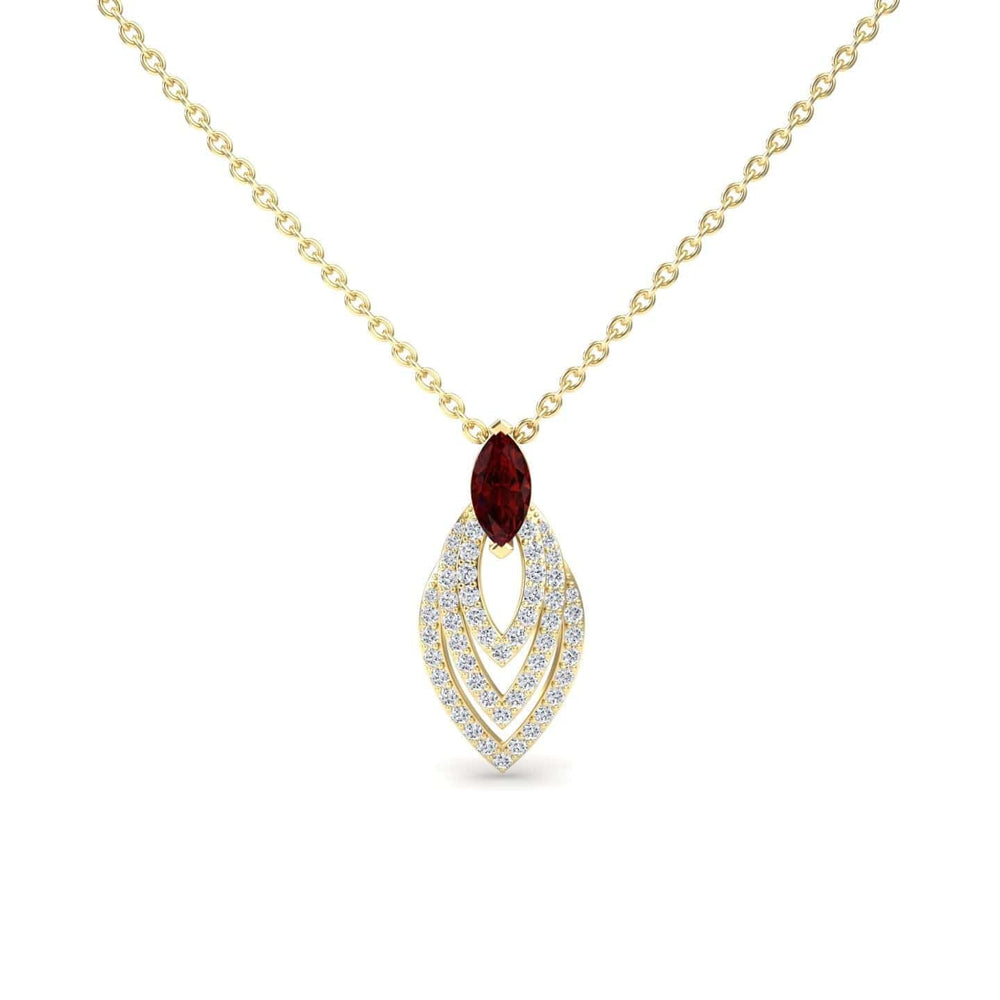 Ruby & Diamond Layered Necklace - Salma