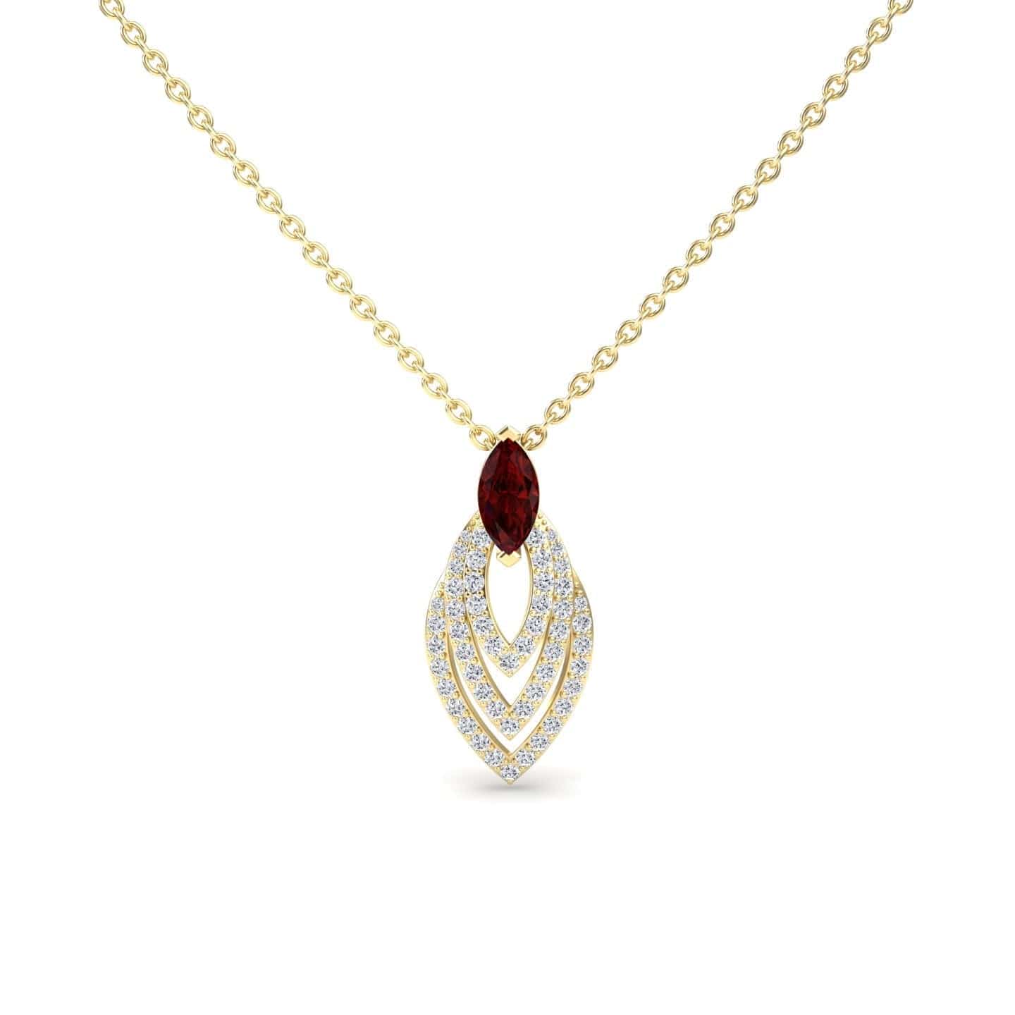 Ruby & Diamond Layered Necklace - Salma