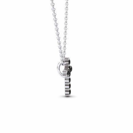 Black Diamond Cross Classic Prong Set Necklace - Pranita