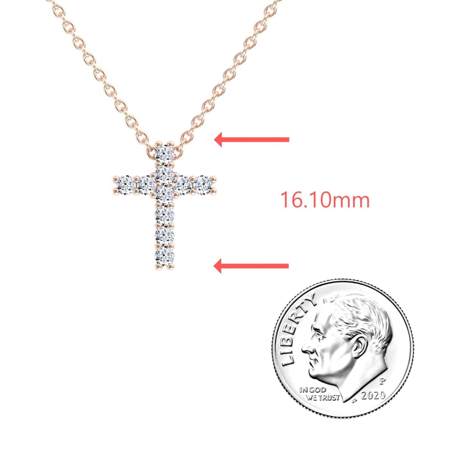 White Diamond Cross Classic Prong Set Necklace - Pranita