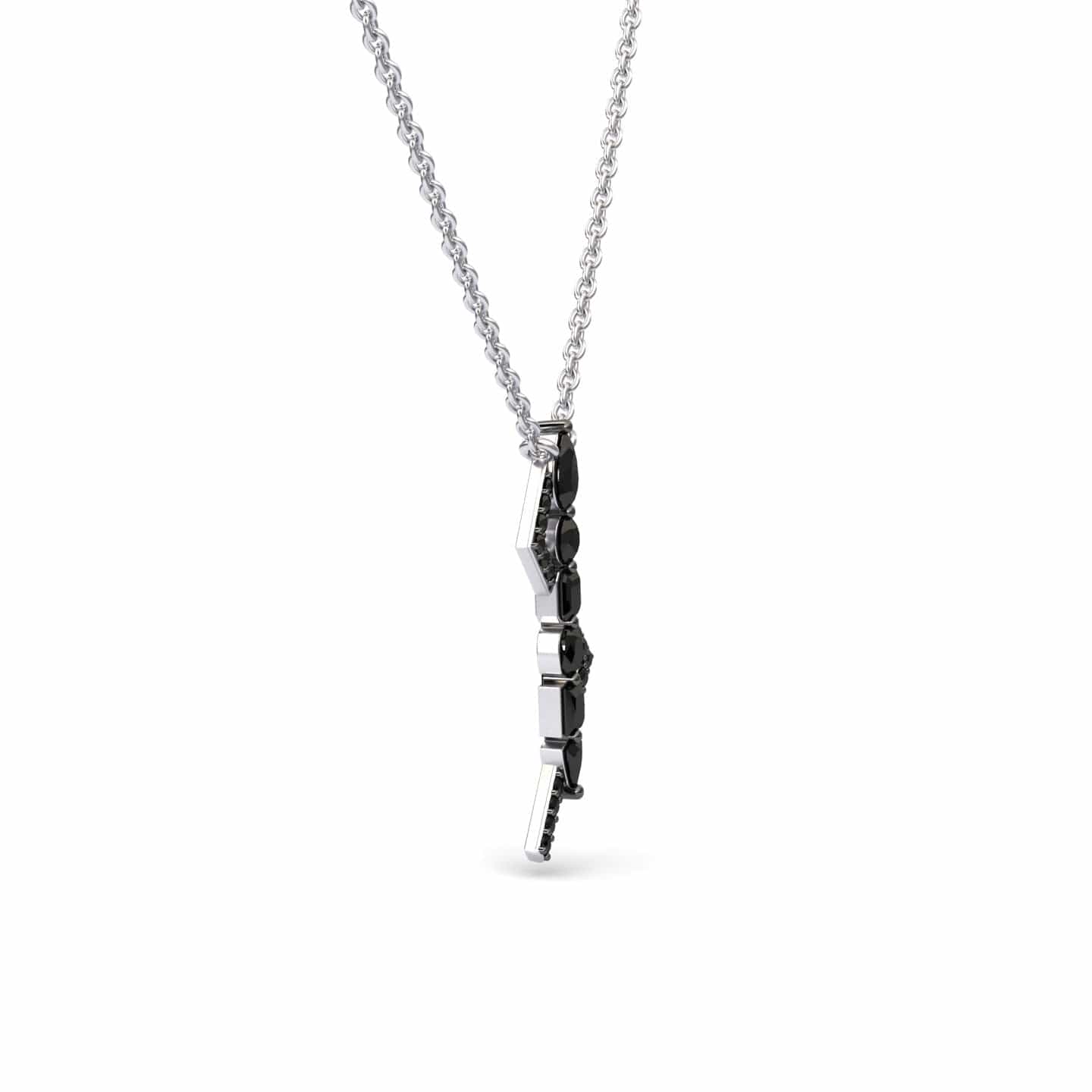 Black Diamond Lightning Bolt Necklace - Tanya