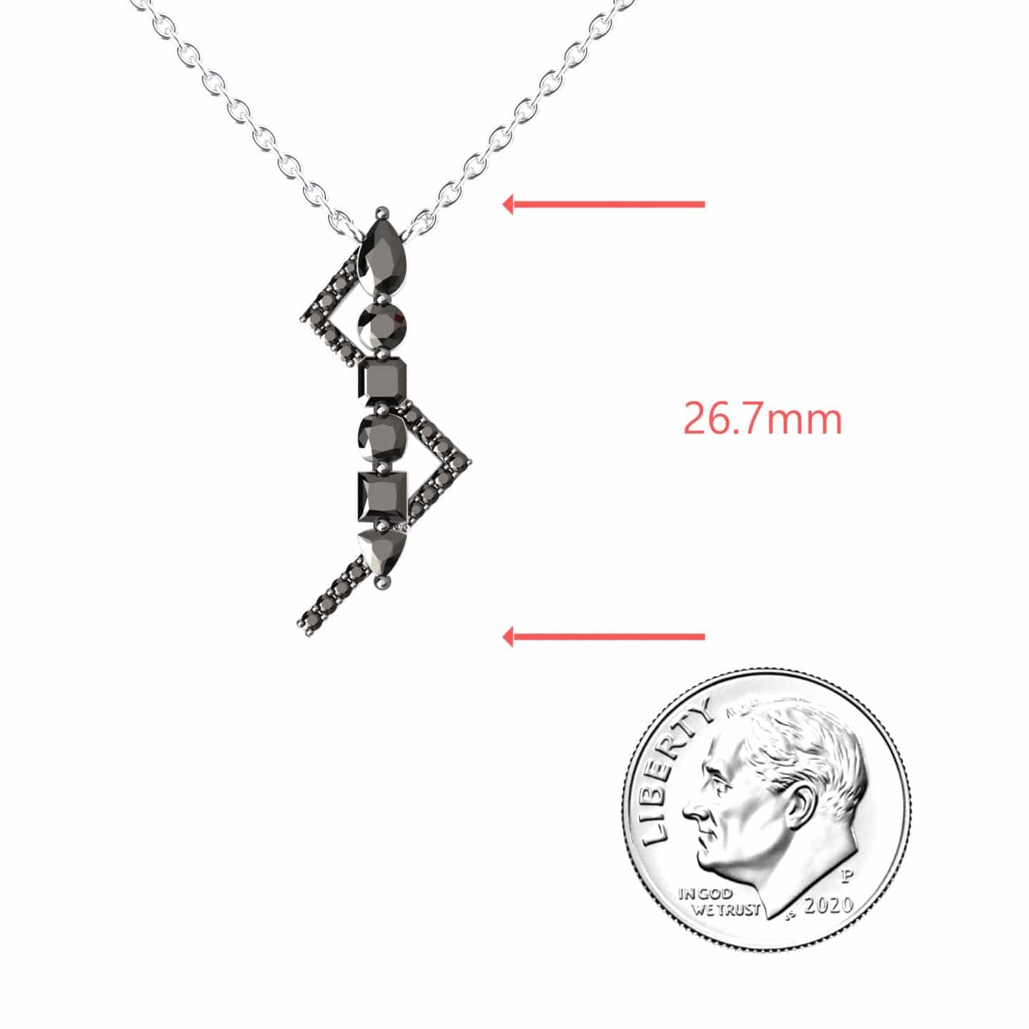 Black Diamond Lightning Bolt Necklace - Tanya
