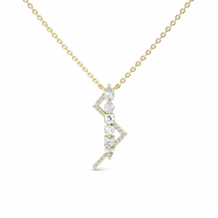 Lab Grown White Diamond Lightning Bolt Necklace - Tanya