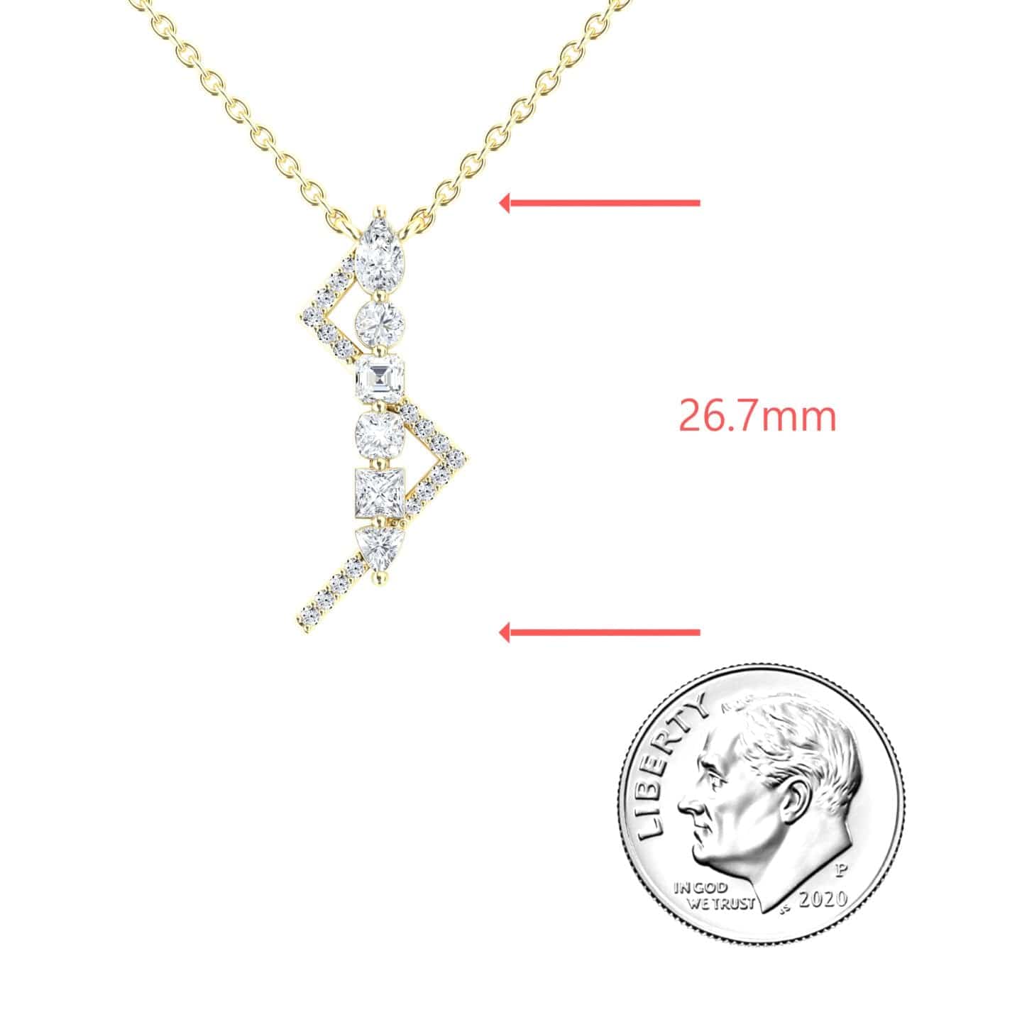 Lab Grown White Diamond Lightning Bolt Necklace - Tanya