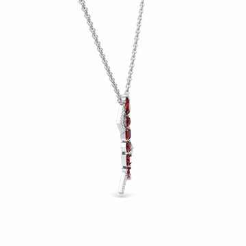 Ruby & Diamond Lightning Bolt Necklace - Tanya