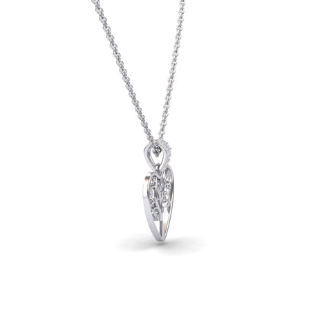 White Diamond Tree of Life Heart Necklace - Amara