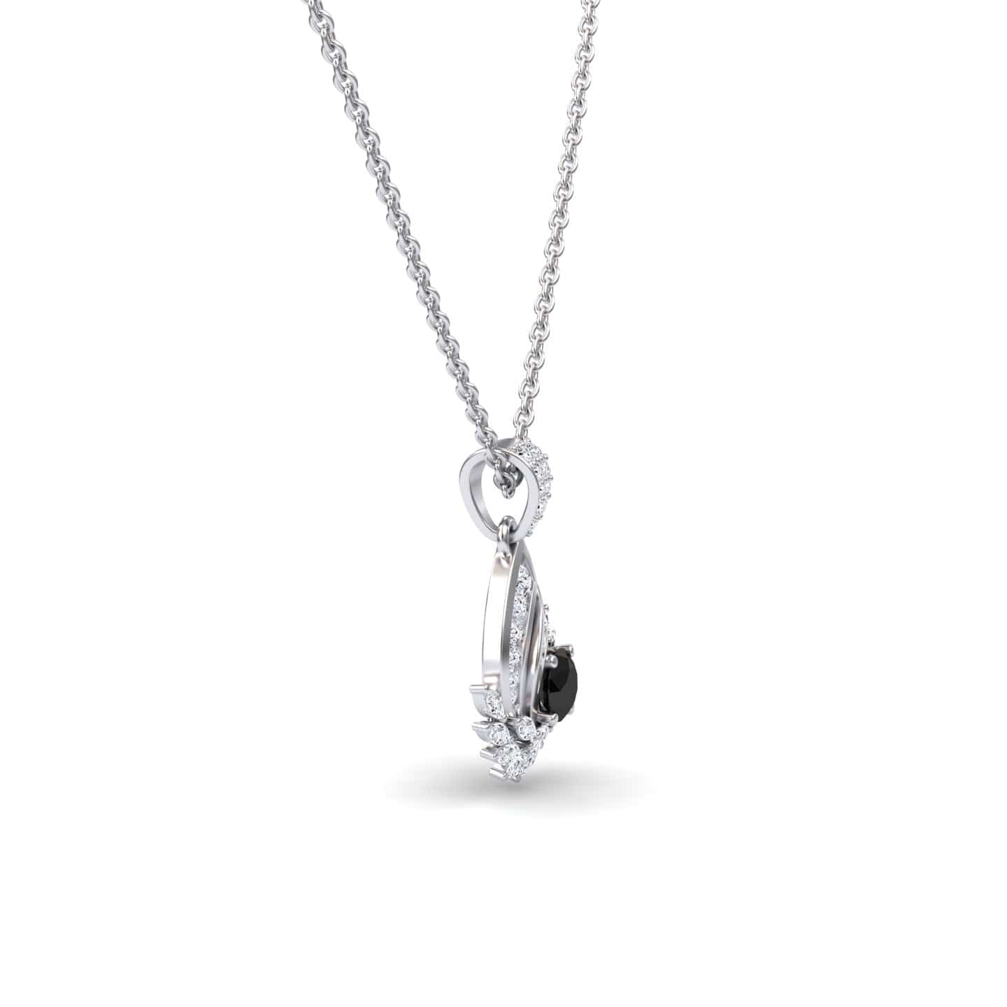 Black & White Diamond Swirl Necklace - Caoimhe