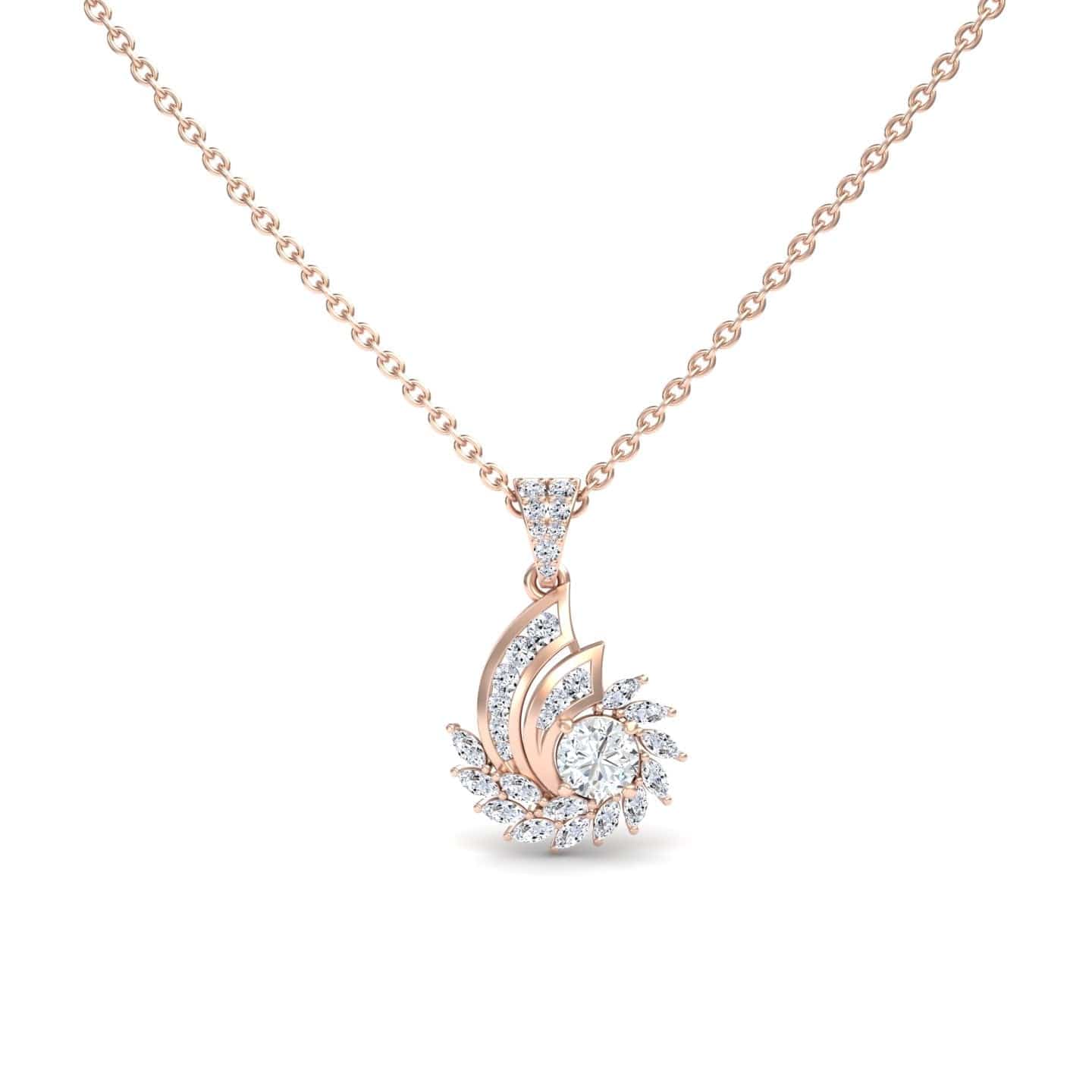 White Diamond Swirl Necklace - Caoimhe