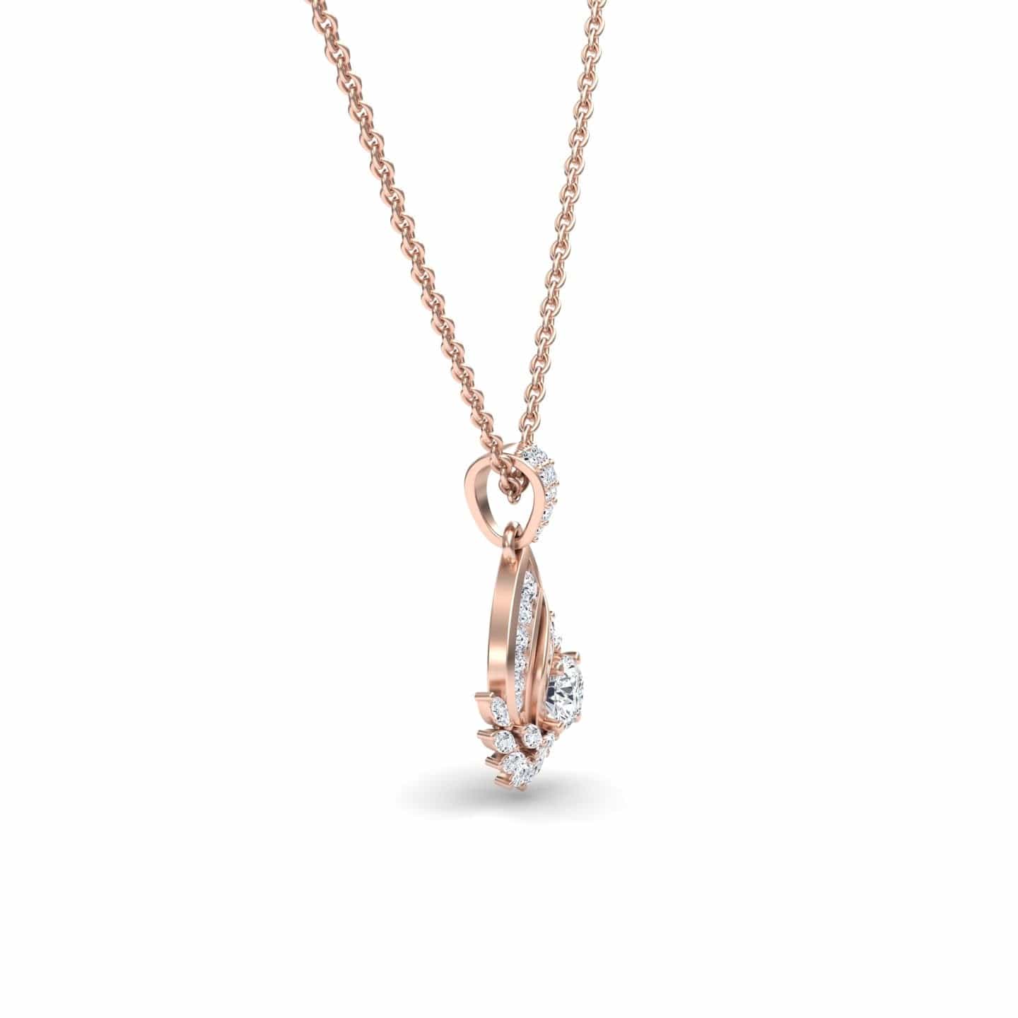 White Diamond Swirl Necklace - Caoimhe