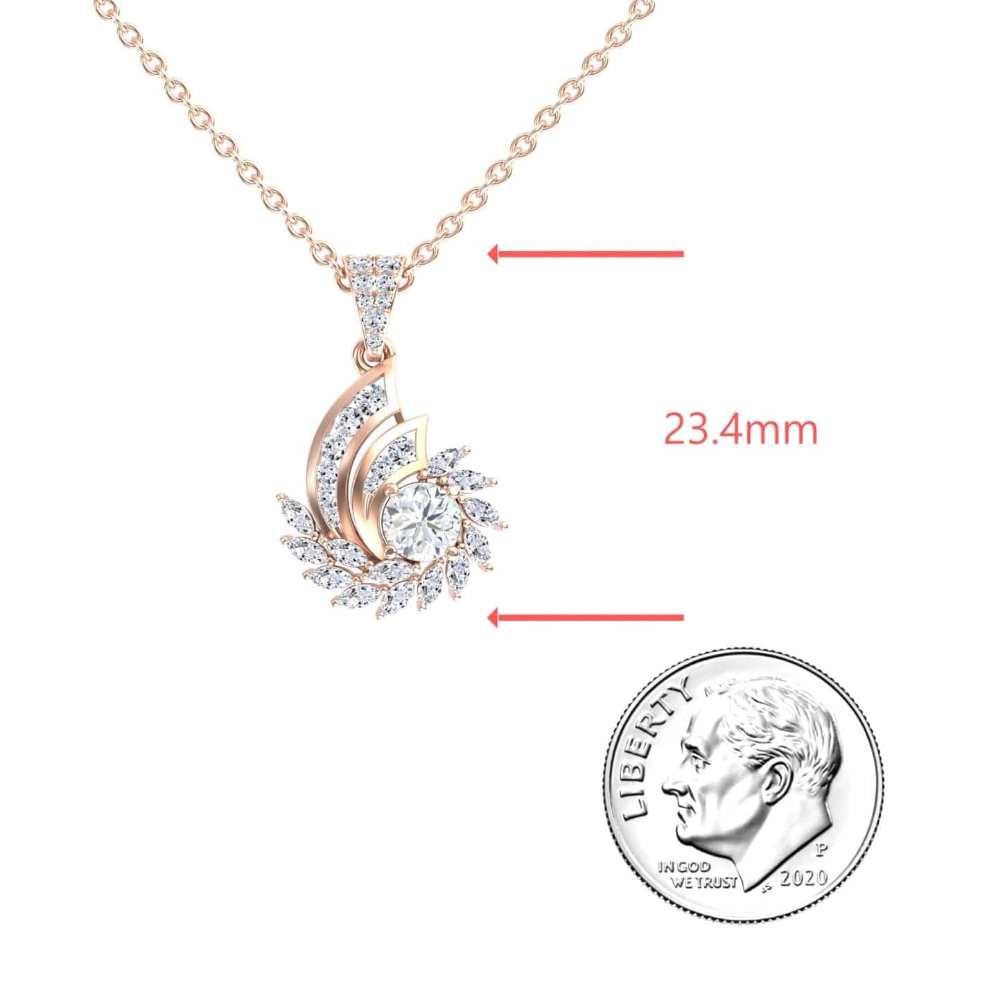 White Diamond Swirl Necklace - Caoimhe