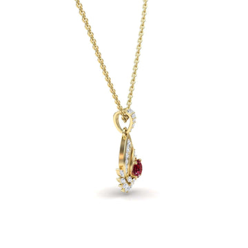 Ruby & Diamond Swirl Necklace - Caoimhe
