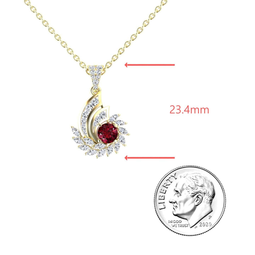 Ruby & Diamond Swirl Necklace - Caoimhe