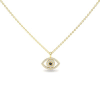Black & White Diamond Eye Necklace - Elise