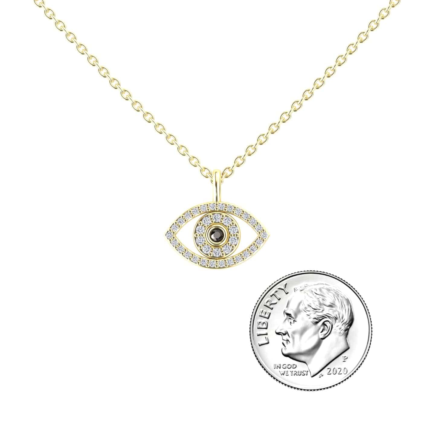 Black & White Diamond Eye Necklace - Elise