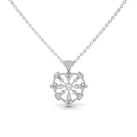 White Diamond Heart Filigree Necklace - Emilia