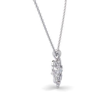 White Diamond Heart Filigree Necklace - Emilia