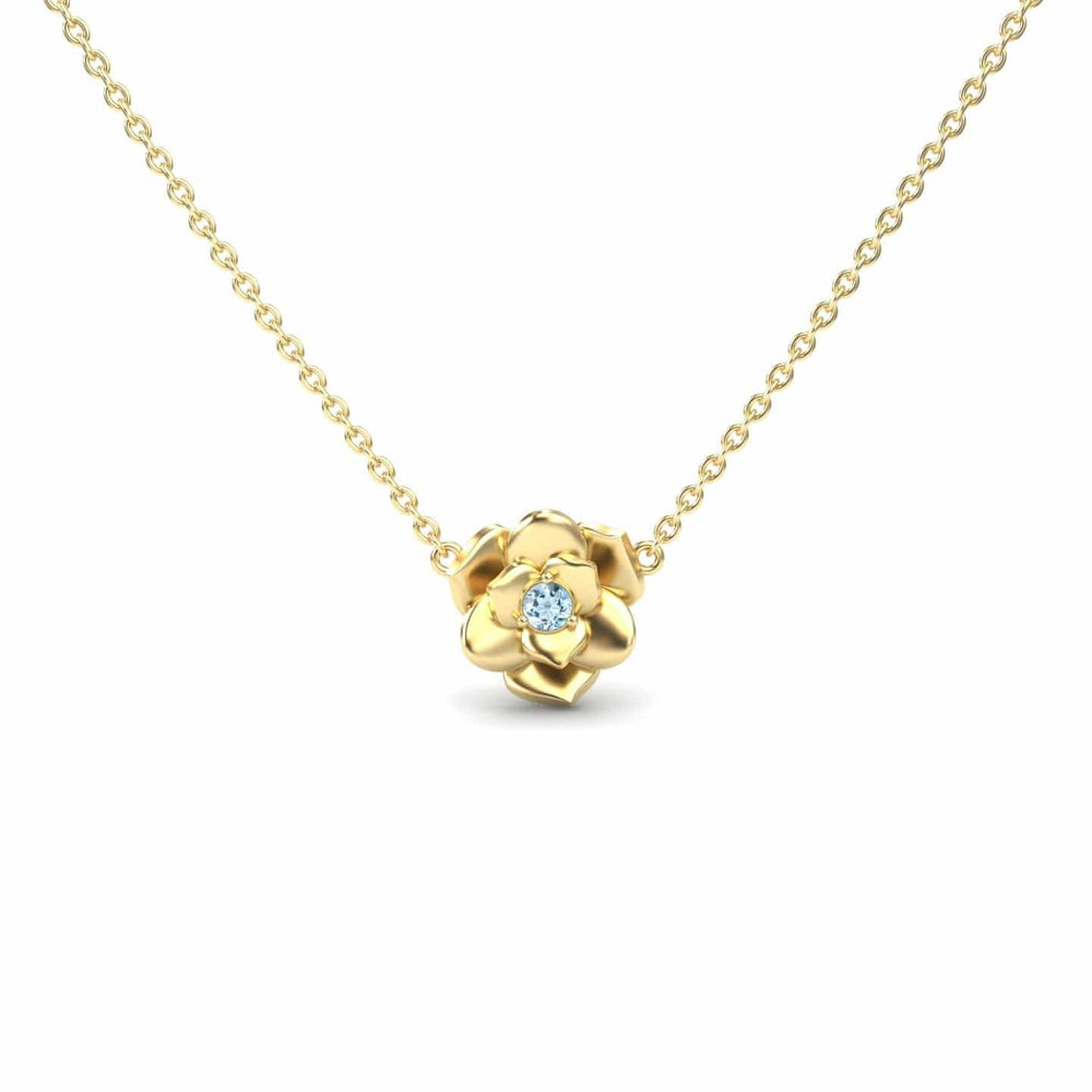 Aquamarine Bloom Floral Necklace - Guinevere