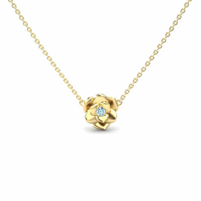 Aquamarine Bloom Floral Necklace