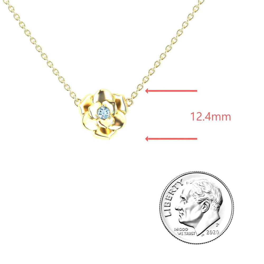 Aquamarine Bloom Floral Necklace - Guinevere