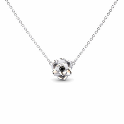 Black Diamond Bloom Floral Necklace