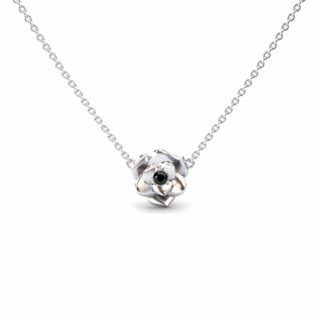 Black Diamond Bloom Floral Necklace - Guinevere