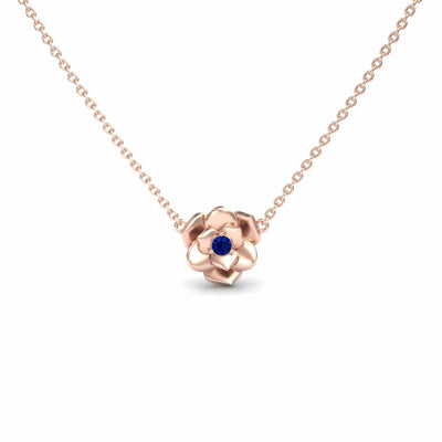 Blue Sapphire Bloom Floral Necklace