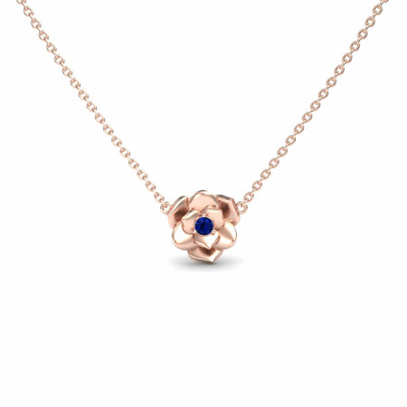 Blue Sapphire Bloom Floral Necklace - Guinevere